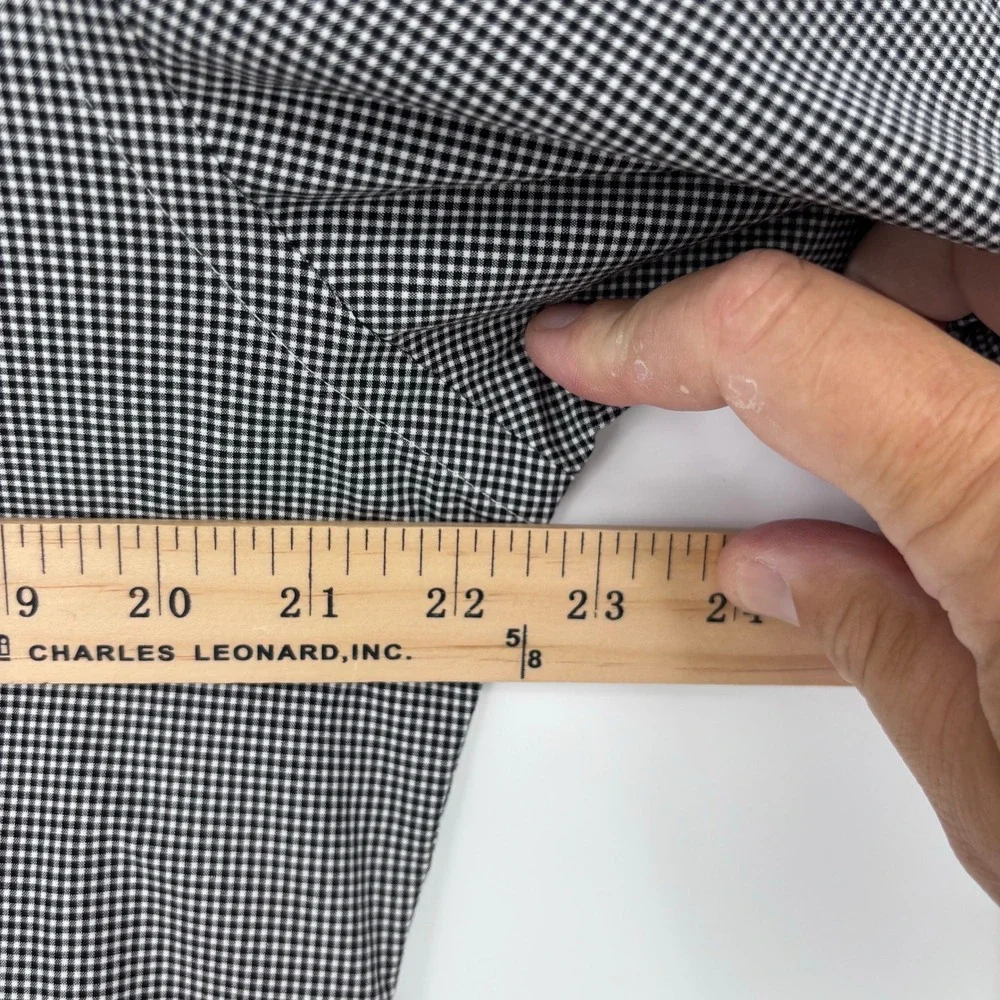 Polo Ralph Lauren Gingham Check Button Down Shirt Mens L Slim Fit Black Preppy